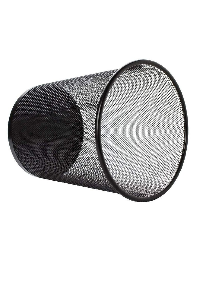 Seville Classics - AKDC Small Cylinder Trash Can for Home or Office, 6 Gallon Mesh Round Bins, Lightweight, Steel Wastebasket Set for Garbage or Recycle, 3-Pack, (Multicolor) - Image 1