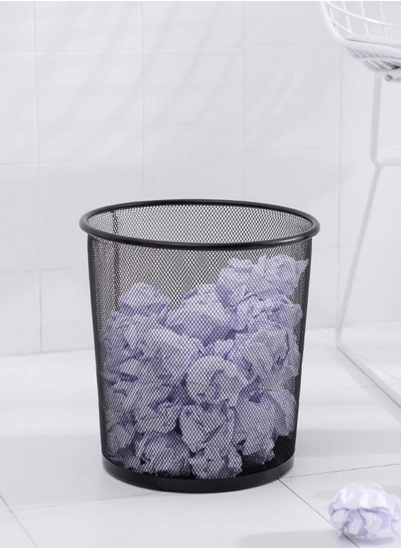 Seville Classics - AKDC Small Cylinder Trash Can for Home or Office, 6 Gallon Mesh Round Bins, Lightweight, Steel Wastebasket Set for Garbage or Recycle, 3-Pack, (Multicolor) - Image 1