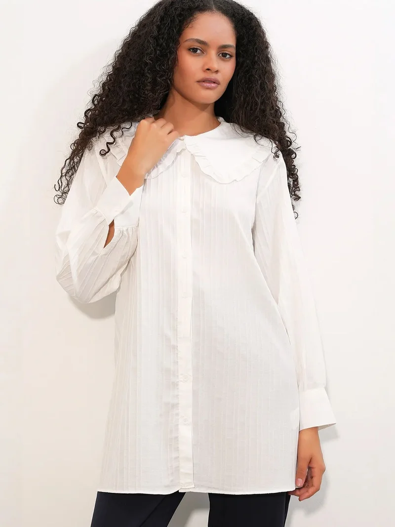 بيغ دارت BDART Long-sleeve Textured Shirt With Baby Collar