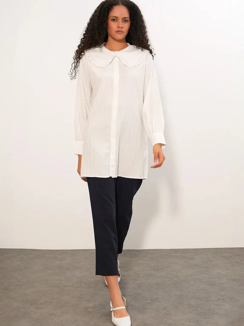 بيغ دارت BDART Long-sleeve Textured Shirt With Baby Collar