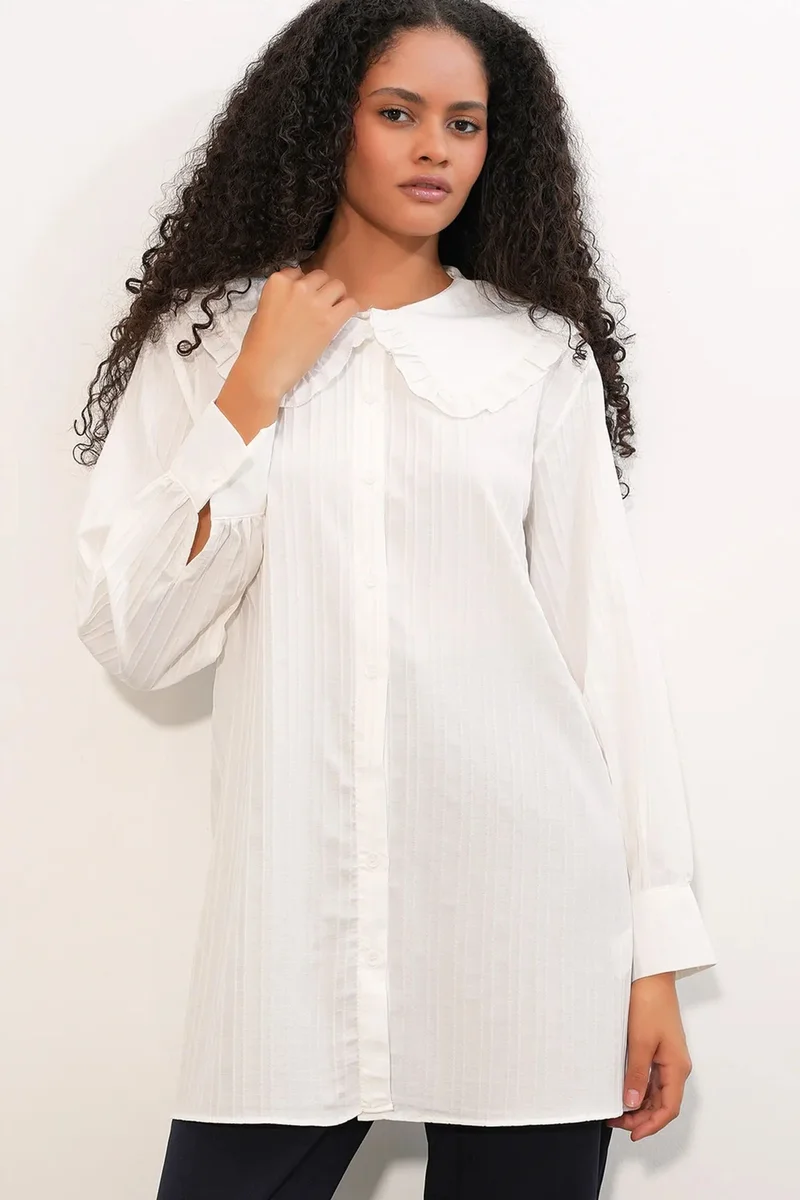 بيغ دارت BDART Long-sleeve Textured Shirt With Baby Collar