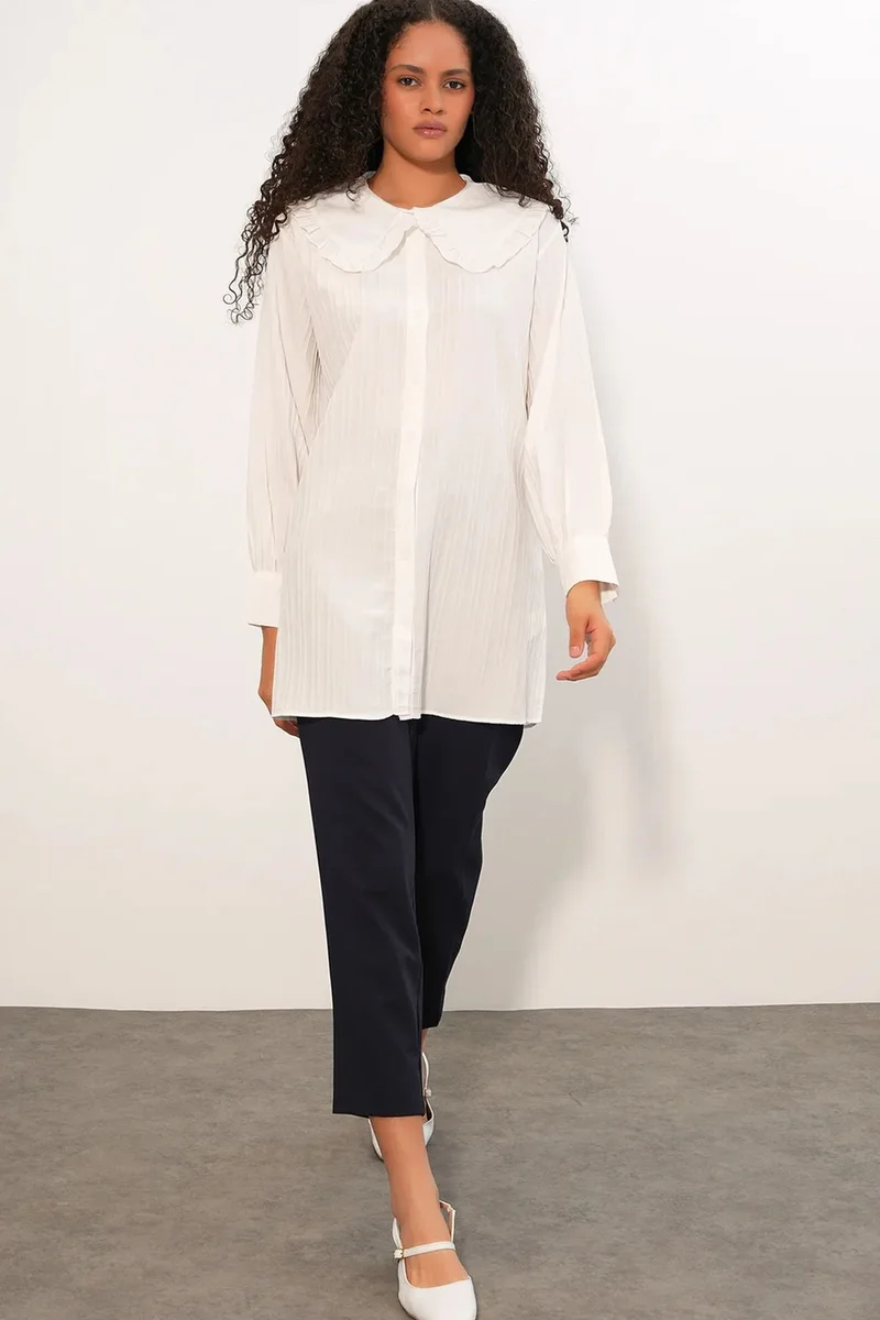 بيغ دارت BDART Long-sleeve Textured Shirt With Baby Collar