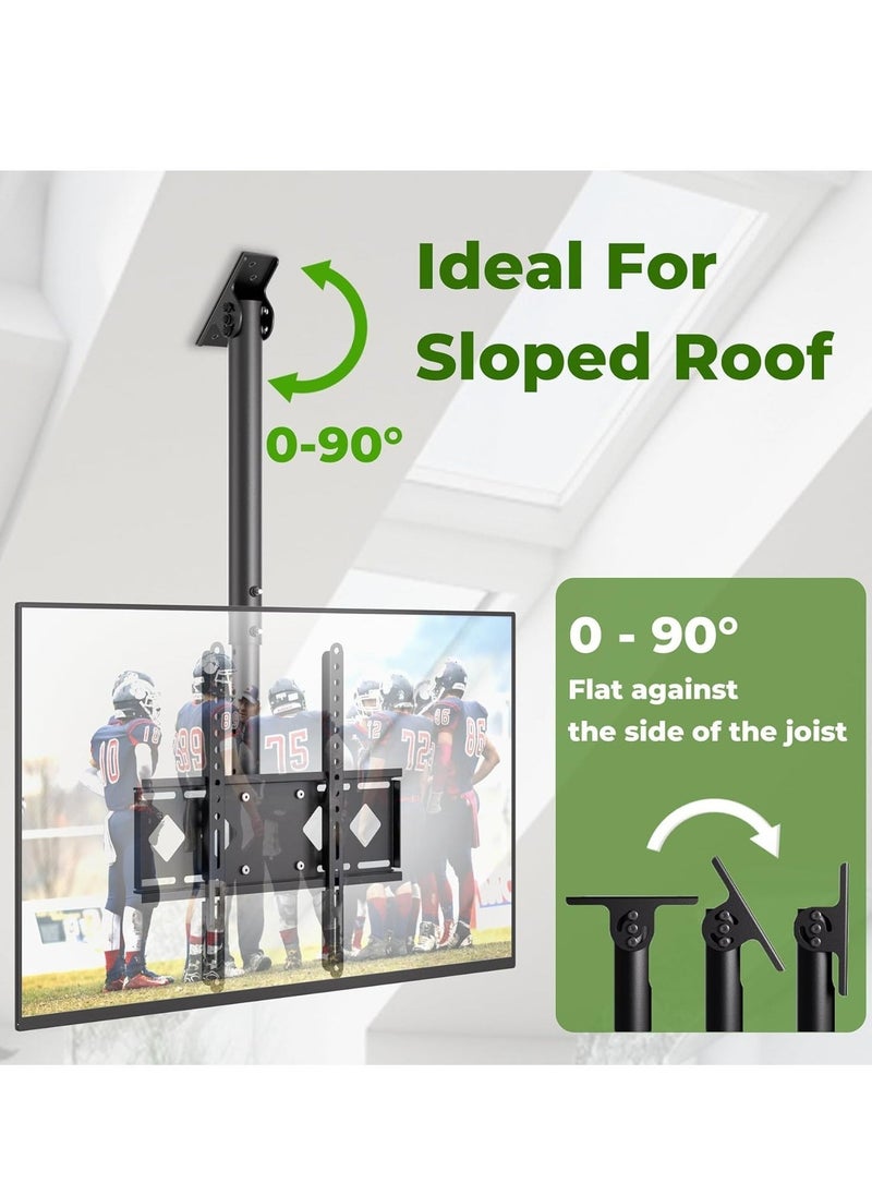 TIGER "Ceiling TV Mount Bracket for 26''-65'' Flat Screen TVs, Adjustable Height with Full Motion 360° Rotation, Tilt, Swivel, and Flip Down Design" - Image 5