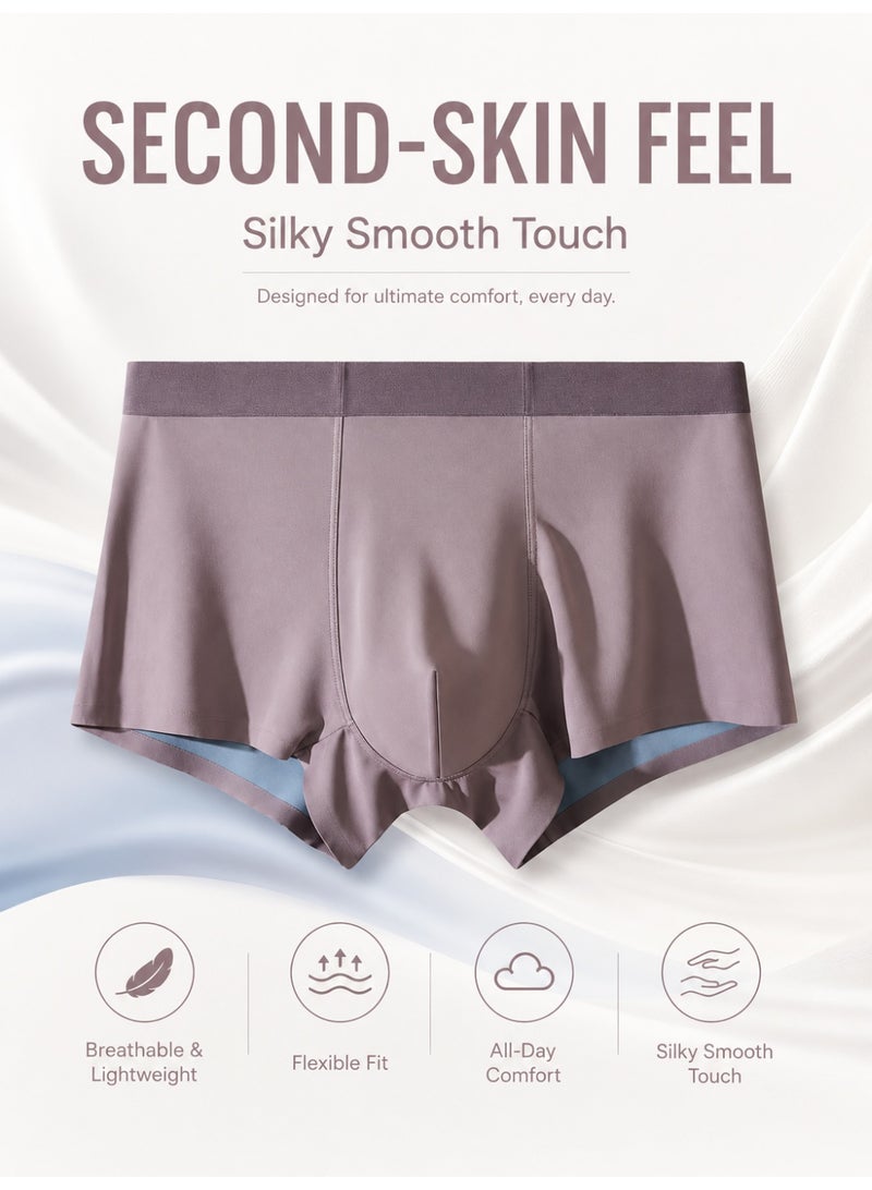 Men's Modal Boxer Briefs 4 Pack Antibacterial Mulberry Silk Crotch Ultra Soft Moisture Wicking No Ride Up L-3XL Daily Wear - Image 3