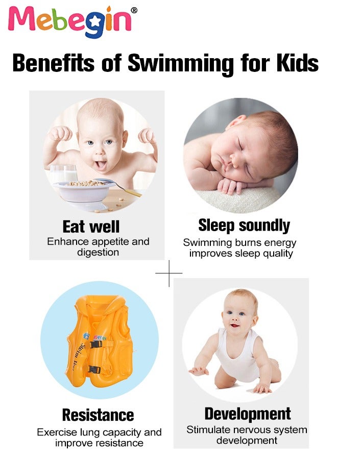 MEBEGIN 3Pcs Different Size Swim Vests Set for Kids, Floatation Vest with Adjustable Buckles, Buoyancy Swimming Aid Float Jackets for Learning Swiming, Perfect for Pool, Swim Lesson, Beach and Water Party - Image 5