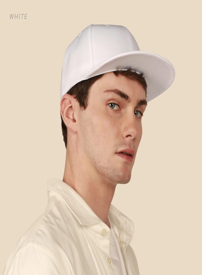 CHOK.LIDS CHCHOK.LIDS Flat Bill Visor Classic Snapback Hat Blank Adjustable Brim High Top End Trendy Color Style Plain Tone Baseball Cap (Black) - Image 3