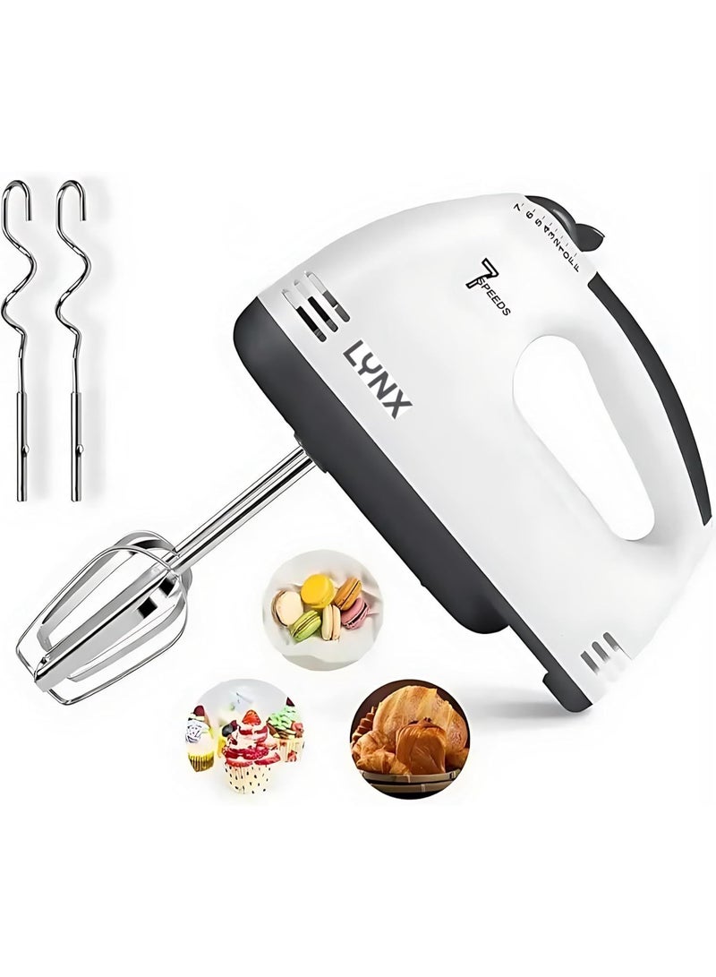 LYNX Electric Hand Mixer and Egg Beater 7 Speed Control 4 Attachments Eject Button Lightweight Baking Mixer 150W LY-HM-4075 - Image 2