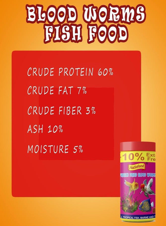 Hallofeed Fisher Men Hallofeed Freeze Dried Blood Worms Fish Food: Ideal for All Adult Fish Species, Promoting Growth and Development | 10g, Pack of 2 - Image 5