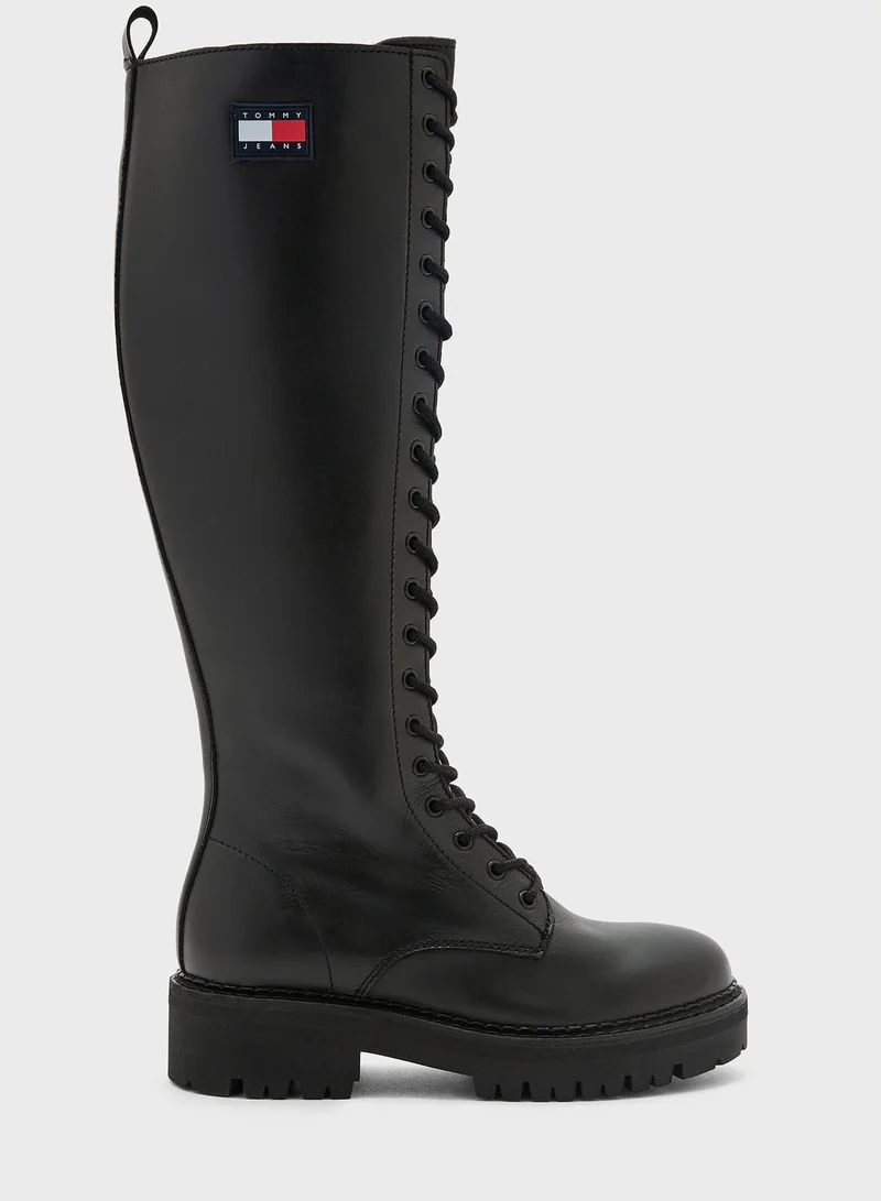 TOMMY HILFIGER Urban Long Shaft Lace Up Knee Boots