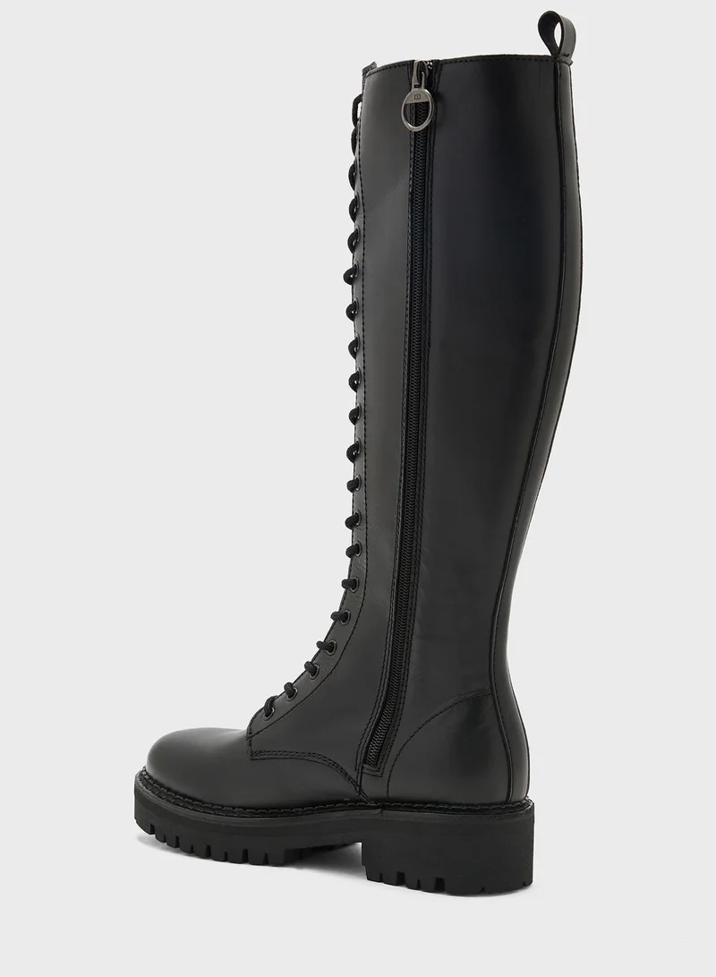 TOMMY HILFIGER Urban Long Shaft Lace Up Knee Boots