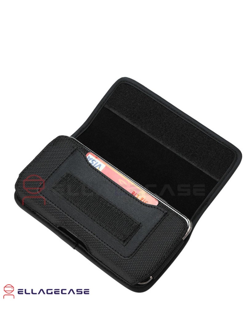ELLAGECASE Horizontal Universal Holster (XXL Size) – Premium Quality, Stylish & Comfortable, Compact Yet Roomy Fit, Convenient Fastening, Card Slot with Digital Protection - Image 4