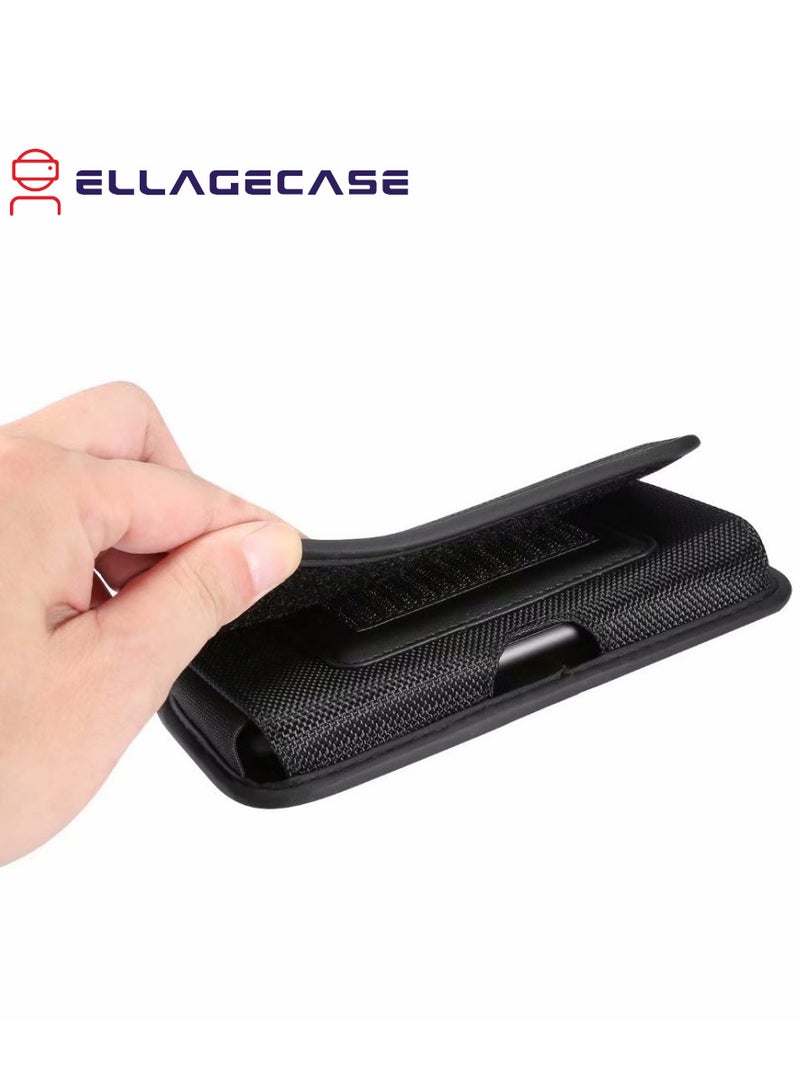 ELLAGECASE Horizontal Universal Holster (XXL Size) – Premium Quality, Stylish & Comfortable, Compact Yet Roomy Fit, Convenient Fastening, Card Slot with Digital Protection - Image 5