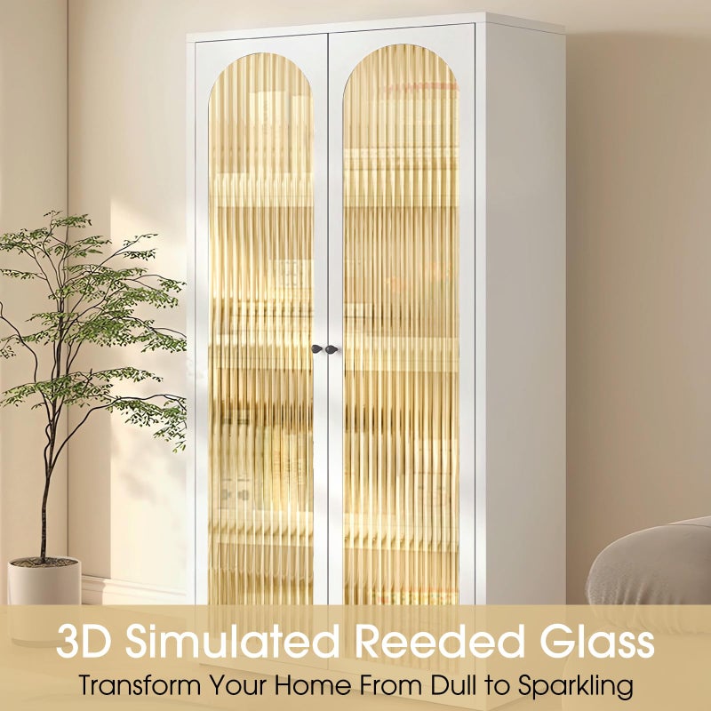 Coavas Window Privacy Film Reeded Glass, Frosted 3D Fluted Glass Window Cling, Adhesive Vinyl Decorative Door Stickers for Bathroom Home Sun Blocking, 17.5 x 78.7 Inch - Image 2