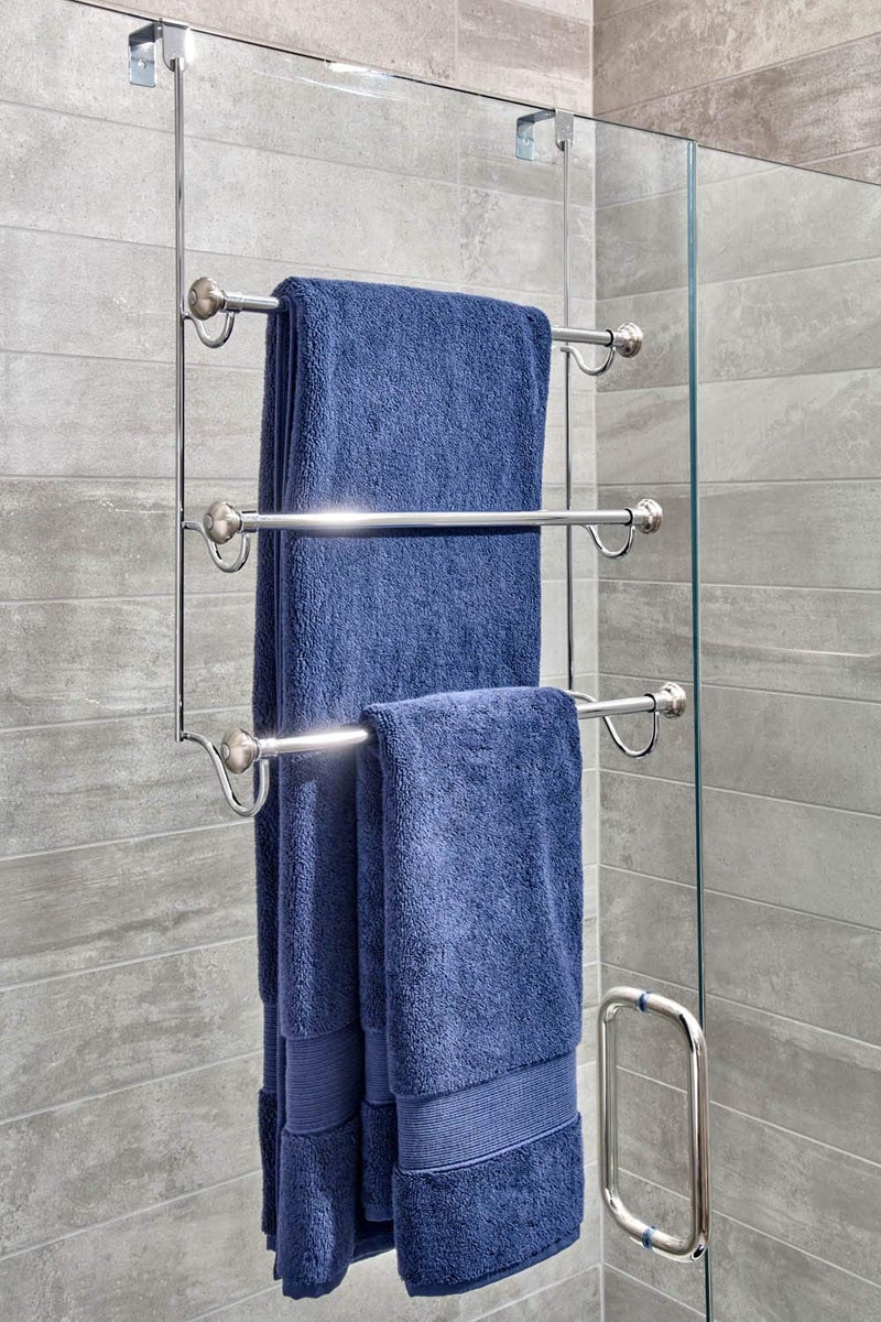 InterDesign iDesign Over the Door Towel Rack, The York Collection, 1.5â€ x 7â€ x 22.8â€, Brushed Nickel - Image 2