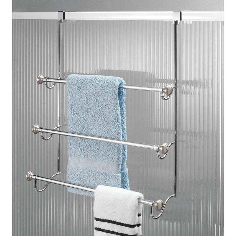 InterDesign iDesign Over the Door Towel Rack, The York Collection, 1.5â€ x 7â€ x 22.8â€, Brushed Nickel - Image 3