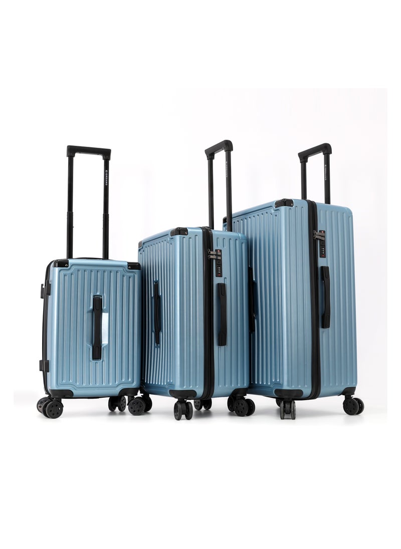 GIORDANO Giordano Hardside Luggage Trolley Bag 3-Piece Set – Blue – 20"/24"/28"  - Image 1