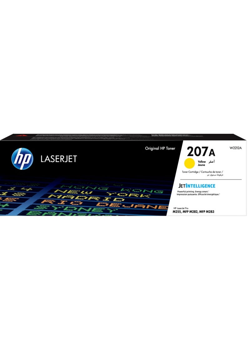 HP Toner HP 207A, Yellow LaserJet,Toner Cartridge,Works with HP LaserJet Pro M255, M282, M283 Printers - Image 1