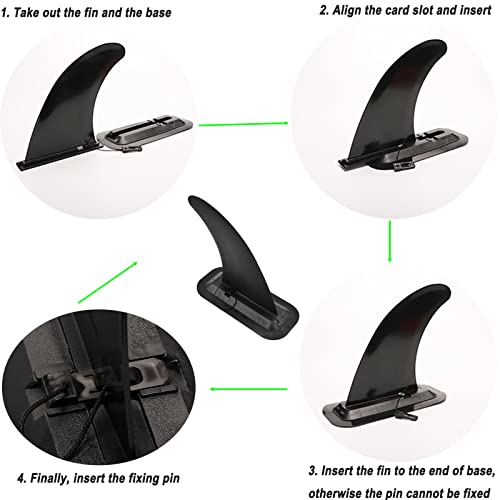 DSHE Detachable Center Fin Black, Kayak Rudder Kit Skeg Tracking Fin Watershed Board for Inflatable Canoe, Stand Up Paddle SUP Boards, Surfboard - Image 4