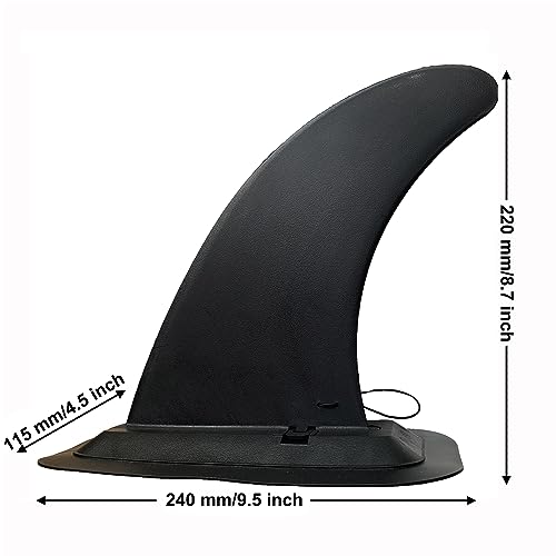 DSHE Detachable Center Fin Black, Kayak Rudder Kit Skeg Tracking Fin Watershed Board for Inflatable Canoe, Stand Up Paddle SUP Boards, Surfboard - Image 3