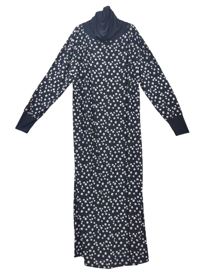 Dee's Fashion Women's printed Prayer Gown, Full Length Modest Islamic Robe, Long Sleeves, Comfortable and Elegant  - Image 3
