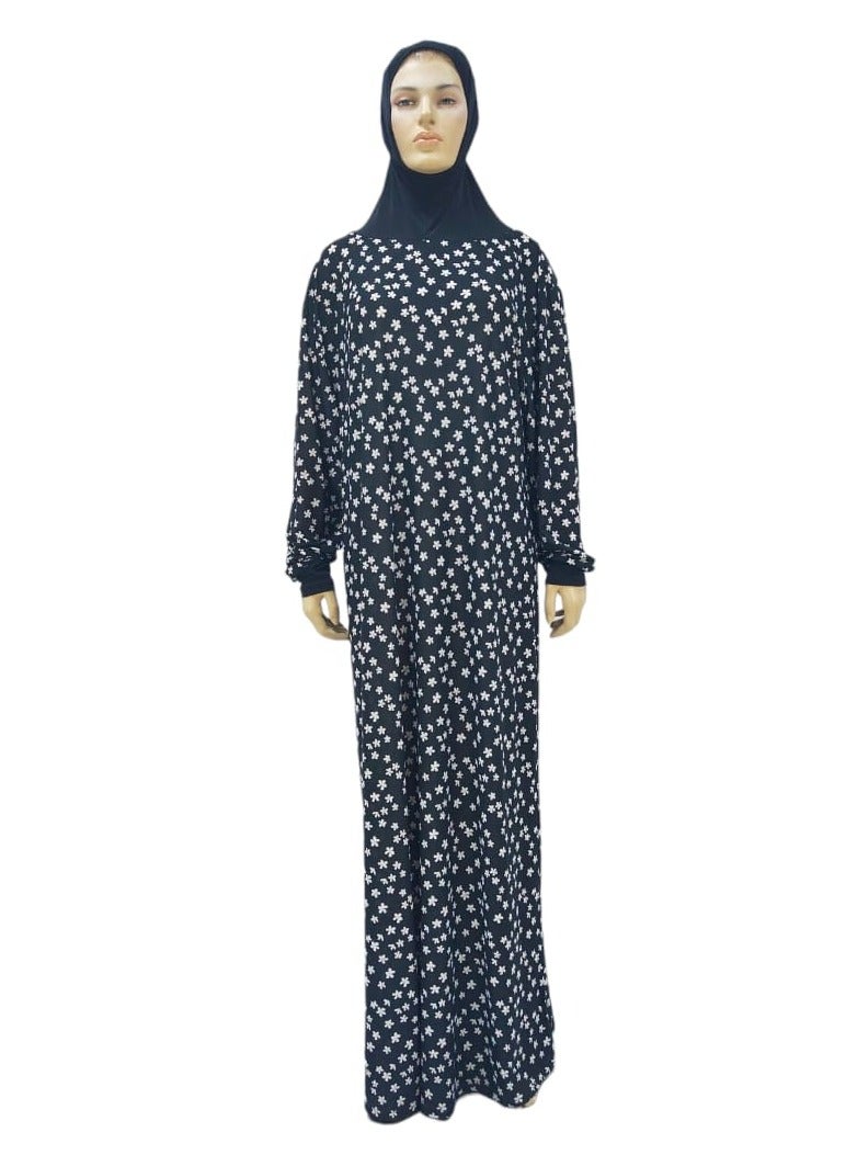 Dee's Fashion Women's printed Prayer Gown, Full Length Modest Islamic Robe, Long Sleeves, Comfortable and Elegant  - Image 1
