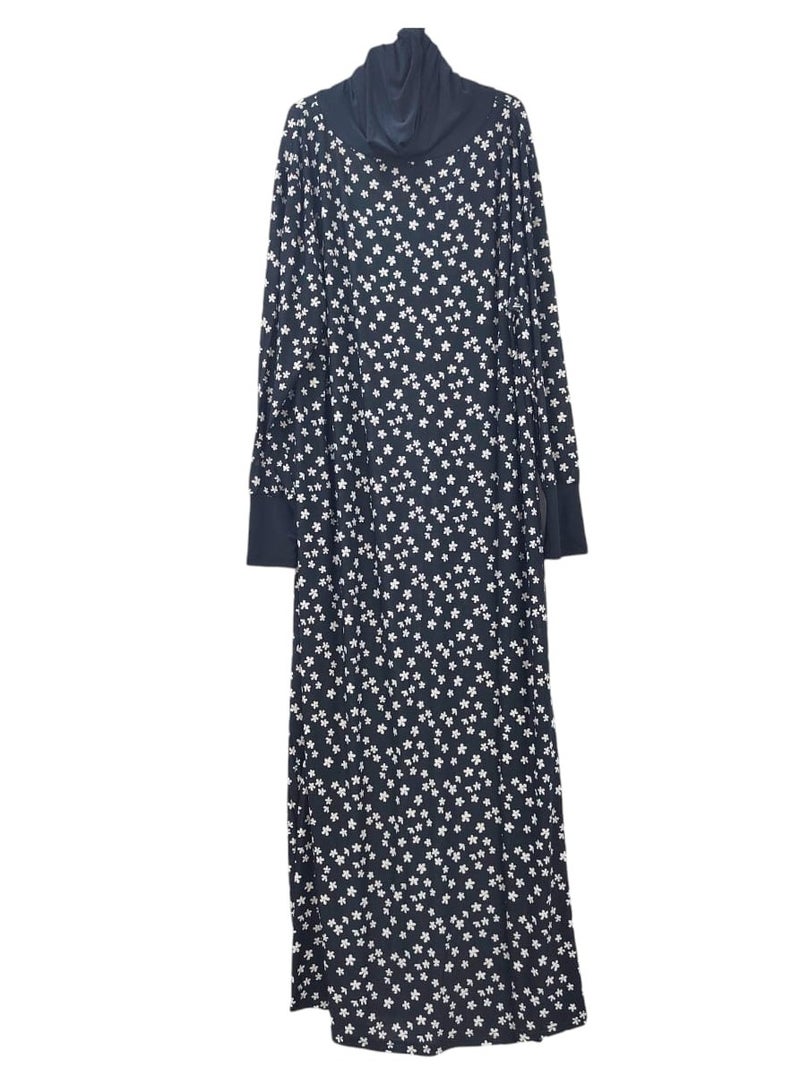 Dee's Fashion Women's printed Prayer Gown, Full Length Modest Islamic Robe, Long Sleeves, Comfortable and Elegant  - Image 2