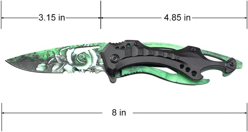 MTECH USA Folding Knife, 3.75-Inch Half-Serrated Blade, Titanium Coating, Glass Breaker, Pocket Clip - Image 3