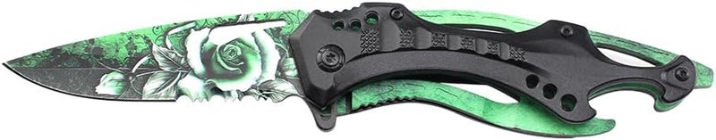 MTECH USA Folding Knife, 3.75-Inch Half-Serrated Blade, Titanium Coating, Glass Breaker, Pocket Clip - Image 2