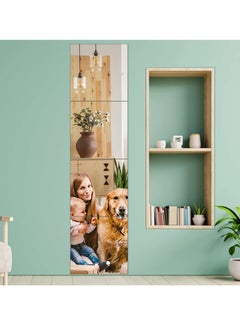 SYOSI Full Length Wall Mirror Tiles, 12"x 12" x 4 Pcs Acrylic Mirror Wall-Mounted, Non Glass Safety Mirror Great for Baby Kids Playroom, Used as Dorm Mirror Door Mirror Gym Mirror  - Image 5