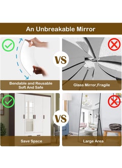 SYOSI Full Length Wall Mirror Tiles, 12"x 12" x 4 Pcs Acrylic Mirror Wall-Mounted, Non Glass Safety Mirror Great for Baby Kids Playroom, Used as Dorm Mirror Door Mirror Gym Mirror  - Image 3
