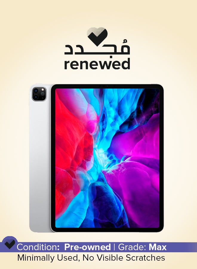 ابل  تم تجديده - iPad Pro 2020 (الجيل الرابع) 12.9 بوصة 256 جيجا بايت، واي فاي، فضي مع FaceTime - مواصفات عالمية - Image 1