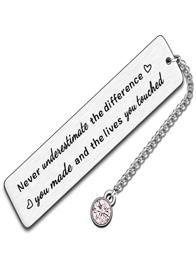 RFTWXHPN Coworker Colleague Appreciation Thank You Gifts Bookmark for Women Employees Volunteers Never Underestimate the Difference You Made Book Mark for Staff Social Workers Gifts - Image 2