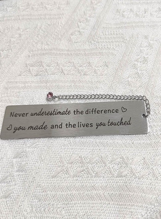 RFTWXHPN Coworker Colleague Appreciation Thank You Gifts Bookmark for Women Employees Volunteers Never Underestimate the Difference You Made Book Mark for Staff Social Workers Gifts - Image 3