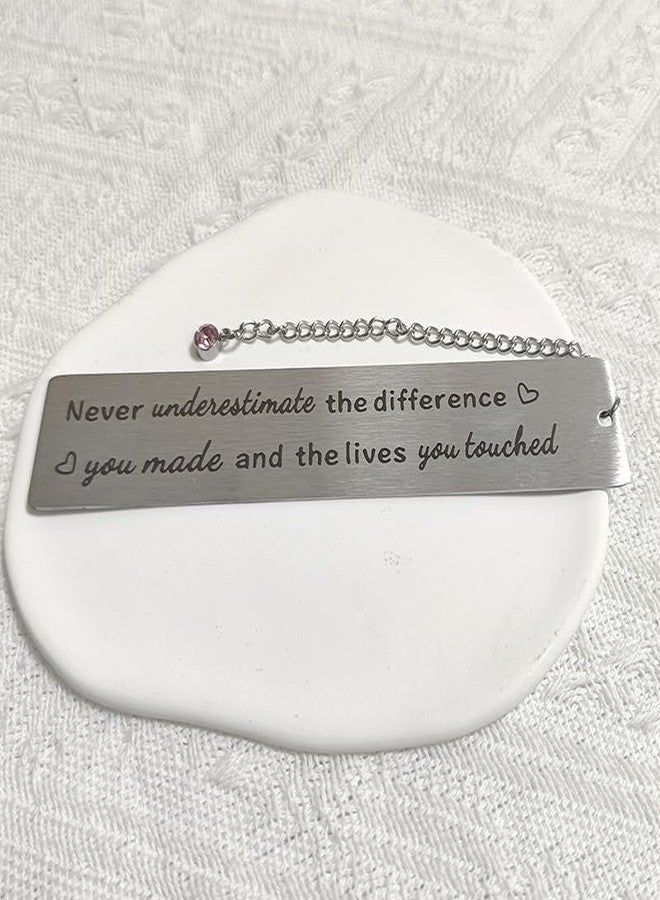 RFTWXHPN Coworker Colleague Appreciation Thank You Gifts Bookmark for Women Employees Volunteers Never Underestimate the Difference You Made Book Mark for Staff Social Workers Gifts - Image 5