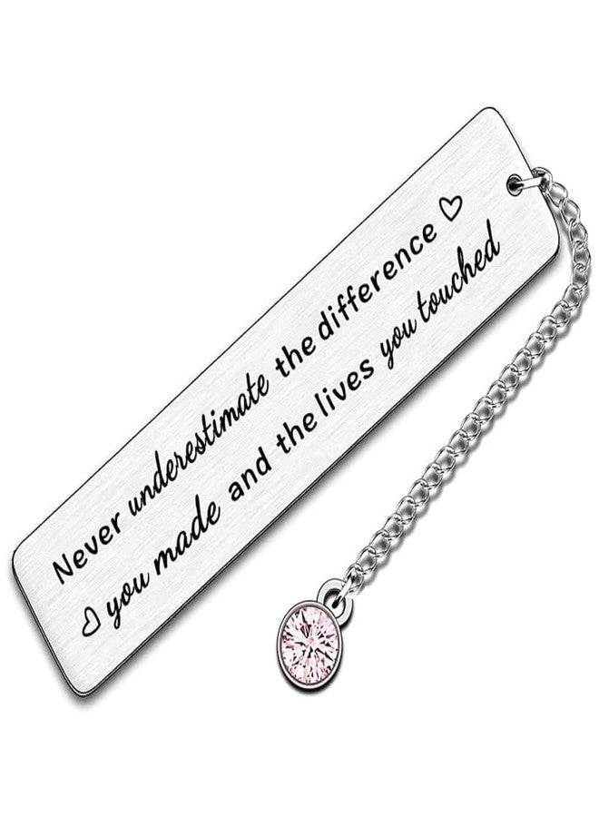 RFTWXHPN Coworker Colleague Appreciation Thank You Gifts Bookmark for Women Employees Volunteers Never Underestimate the Difference You Made Book Mark for Staff Social Workers Gifts - Image 1