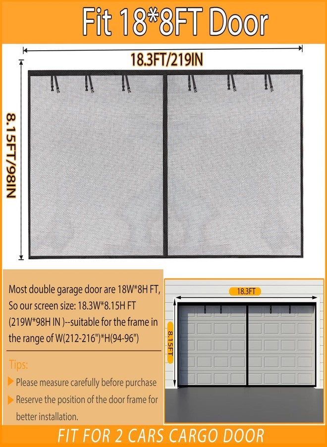 Elytsemoh Garage Screen Doors for 2 car garage-18x8FT Fiberglass Durable Heavy Duty Magnetic Garage Door Screen Retractable Hands Free with 6 Roll Up Starps for Patio Workshop Home Gym Sun Room - Image 2