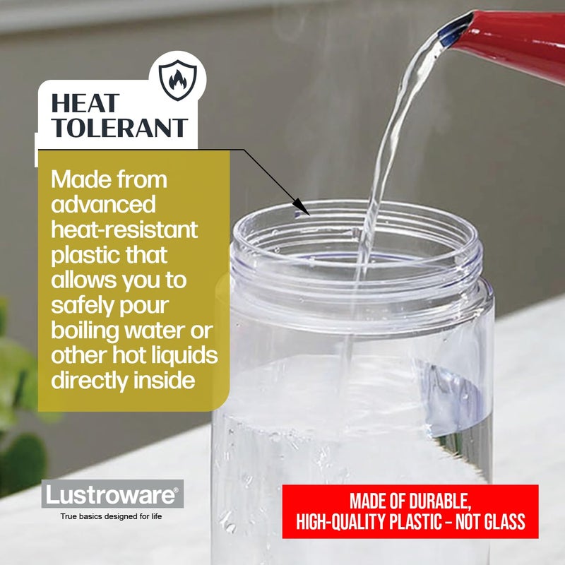 Lustroware QuickServe Airtight Pitcher - 2.1L (70oz), Heat Resistant, BPA-Free SAN Plastic, One Touch Open & Close, Space-Saving, Made in Japan - White - Image 5