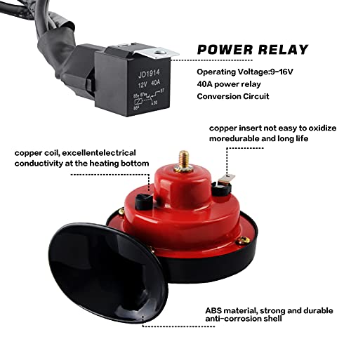 DXGTOZA RZR Horn Kit UTV Horn with Button Rocker Switch LED 12V for Polaris RZR XP 1000, Honda Pioneer Talon, Can Am Maverick X3, Yamaha Rhino, Arctic Cat Wildcat, Teryx 4 - Image 4
