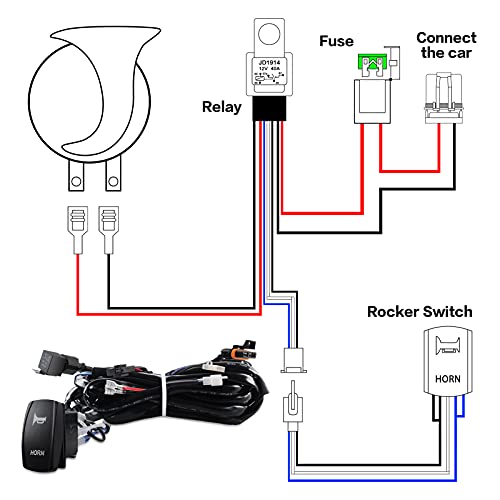 DXGTOZA RZR Horn Kit UTV Horn with Button Rocker Switch LED 12V for Polaris RZR XP 1000, Honda Pioneer Talon, Can Am Maverick X3, Yamaha Rhino, Arctic Cat Wildcat, Teryx 4 - Image 3