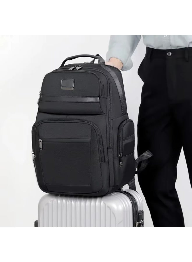 High Quality Men’s Backpack Large Capacity 17.3 Inch Laptop Male Handbag Rucksack Outdoor TUMMY 83047 Black - Image 2