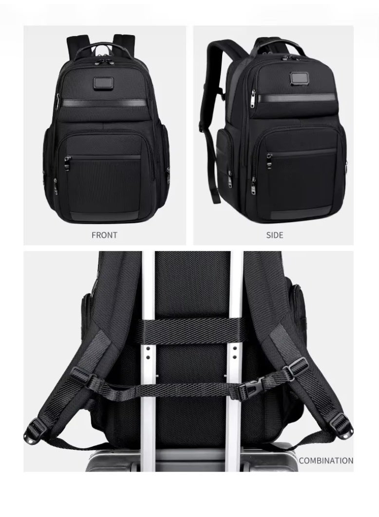 High Quality Men’s Backpack Large Capacity 17.3 Inch Laptop Male Handbag Rucksack Outdoor TUMMY 83047 Black - Image 4