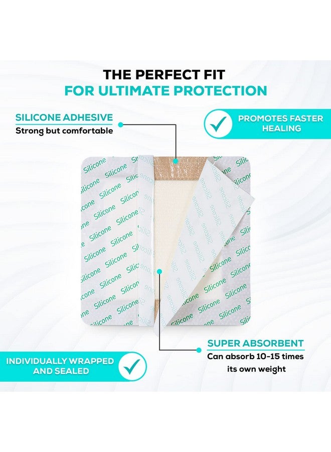 MedVance MedVance TM Silicone - Bordered Silicone Adhesive Foam Dressing Size 4"x4" (2.7"x2.7" pad), Box of 10 dressings - Image 2