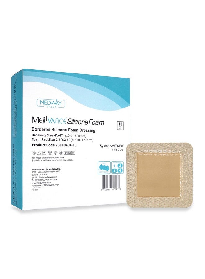MedVance MedVance TM Silicone - Bordered Silicone Adhesive Foam Dressing Size 4"x4" (2.7"x2.7" pad), Box of 10 dressings - Image 1