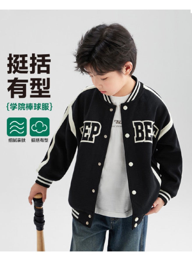 Zuoxi Boys' Baseball Jacket Spring/autumn Coat Children's Fall Clothing Trendy Durable Sports Jacket For Big Kids & Boys Stylish Outerwear - Image 1