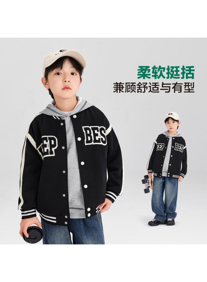 Zuoxi Boys' Baseball Jacket Spring/autumn Coat Children's Fall Clothing Trendy Durable Sports Jacket For Big Kids & Boys Stylish Outerwear - Image 3