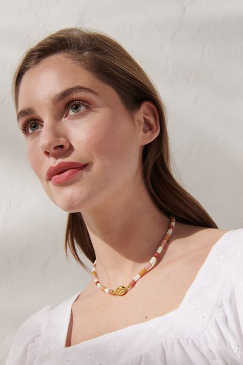 Tchibo Women Chain Beach Necklace, Pink Combo - Image 1