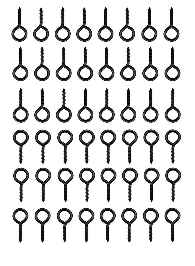 IDEALSV Black 200 Pcs Eyes Screw Hooks 1 Inch Screw in Hooks Jewelry Metal Ring - Image 4