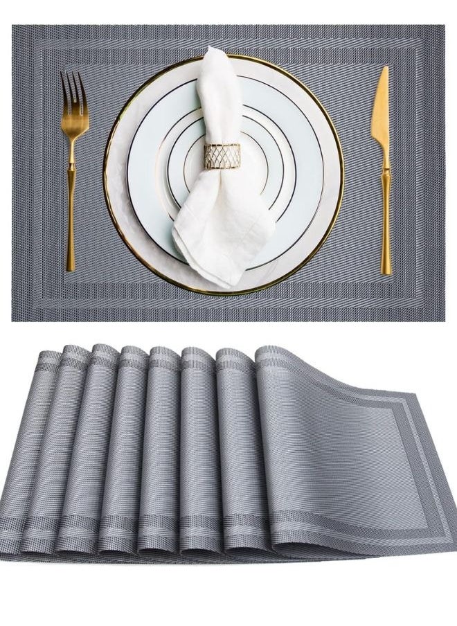 SUNIFY - 6-Piece Rectangle Double Border Placemat Set  Washable Table Mats For Restaurants Party Decoration 45 x 30cm - Image 1