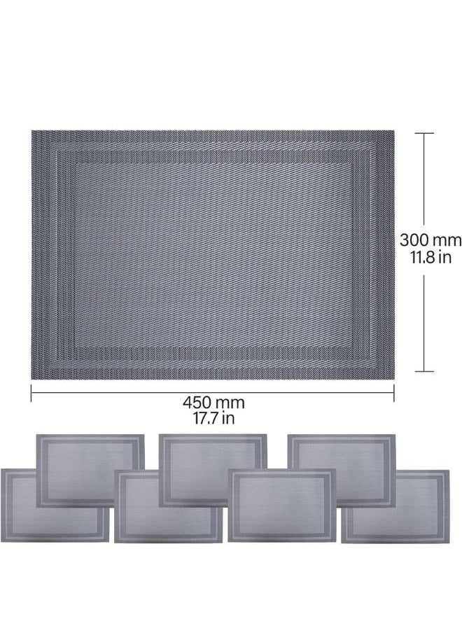 SUNIFY - 6-Piece Rectangle Double Border Placemat Set  Washable Table Mats For Restaurants Party Decoration 45 x 30cm - Image 1