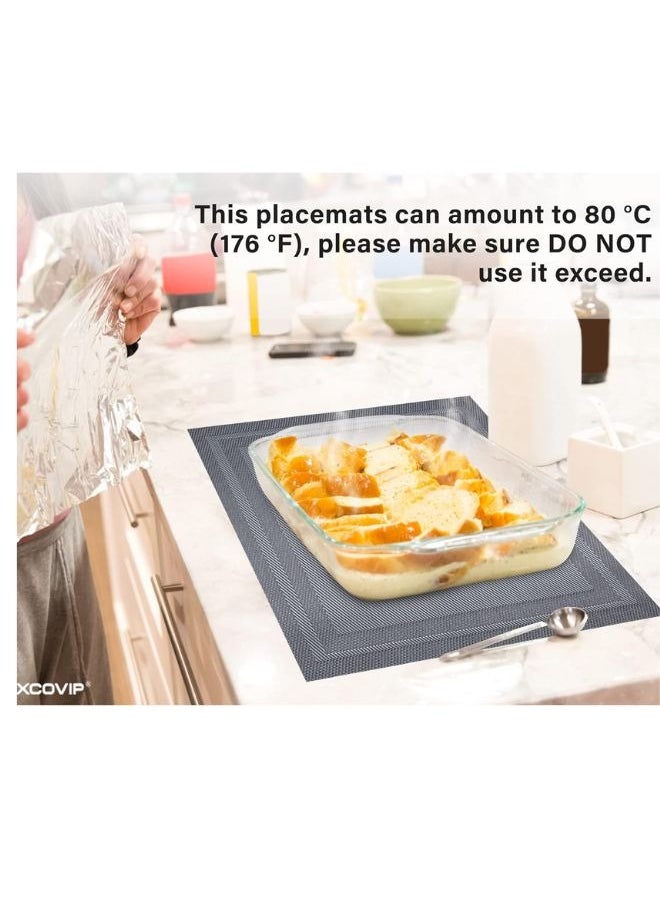 SUNIFY - 6-Piece Rectangle Double Border Placemat Set  Washable Table Mats For Restaurants Party Decoration 45 x 30cm - Image 1
